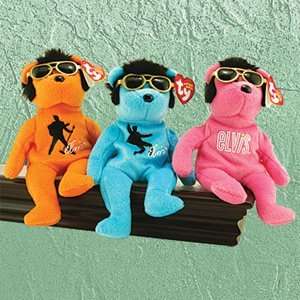   Beanie Babies   ELVIS BEARS (Set of 3   Retail Releases) Toys & Games