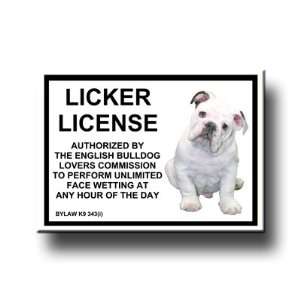 English Bulldog Licker License Fridge Magnet No 3 