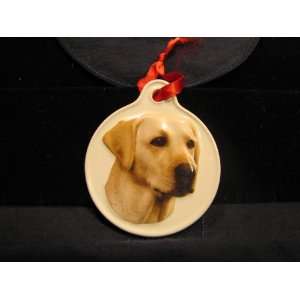  Sculpted Ceramic Yellow Lab Christmas Ornament Everything 