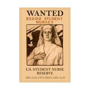  Wanted 25000 Student Nurses 20x30 poster
