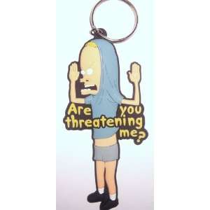 Beavis And Butthead ~ Beavis Rubber Keychain ~ Are You Threatening Me 
