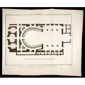  1770 Copper Engraving Architectural Plan Ground Floor Real 
