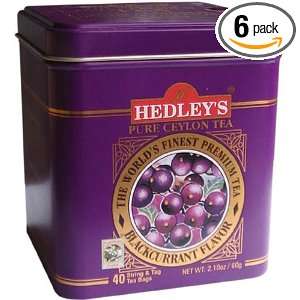 Hedleys Teas Pure Ceylon Tea, Blackcurrant Flavor, 40 Count Packages 