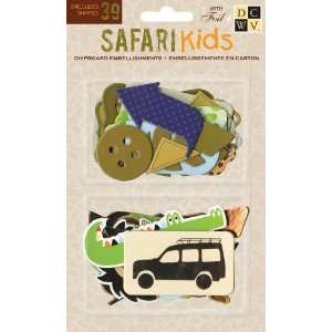  DCWV CP 012 00044 Chipboard Shapes Boy Safari Kids Arts 