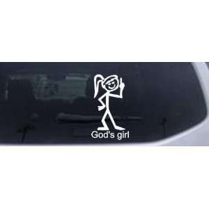 Gods Girl Christian Car Window Wall Laptop Decal Sticker    White 16in 