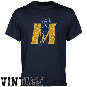  Murray State Racers Navy Blue Distressed Logo Vintage T 