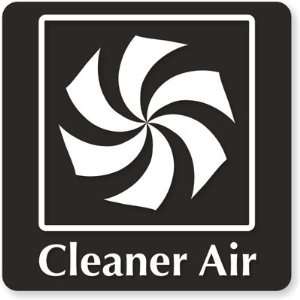  Cleaner Air (with Pictogram) TactileTouch Sign, 6 x 6 