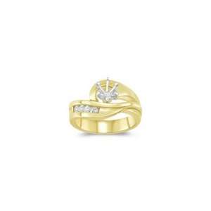  0.20 Cts Diamond Ring Setting in 14K Yellow Gold 7.5 