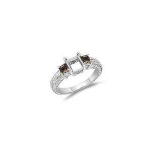  0.53 Cts Champagne & White Diamond Ring Setting in 14K 