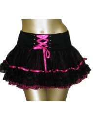 Living Dead Souls Womens PINK LEOPARD RUFFLED SKIRT WITH RIBBON  Pink