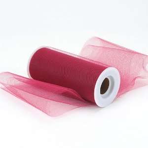  Premium Nylon Tulle Fabric 6 inch 25 Yards, Burgundy 