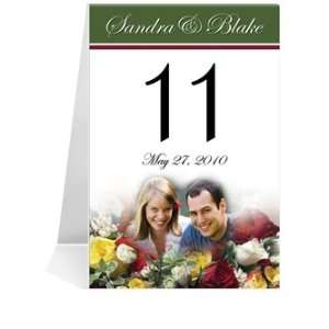   Photo Table Number Cards   Spring Bouquet #1 Thru #29