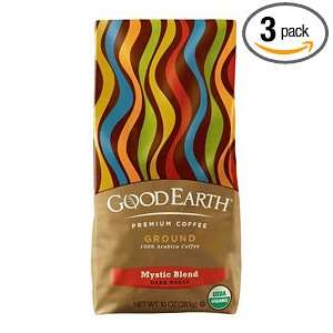 Good Earth Mystic Blend Dark Roast, Ground Coffee, 10 Ounce Bags (Pack 