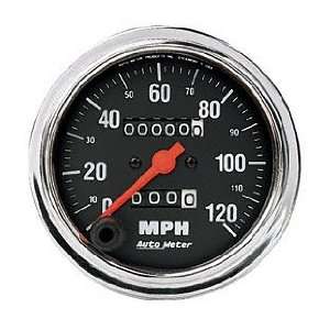   Chrome 3 3/8 160 mph In Dash Mechanical Speedometer with Trip