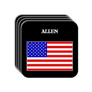  US Flag   Allen, Texas (TX) Set of 4 Mini Mousepad 