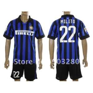  102011 2012 embroidery quality inter milan #22 milito blue 