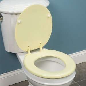  Round Retro Wood Toilet Seat   Yellow