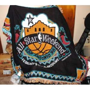 1996 NBA All Star Weekend San Antoni Spurs Basketball Blanket Very 