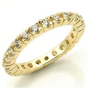  GOLD BAND   14k gold plated easy to match Eternity CZ 