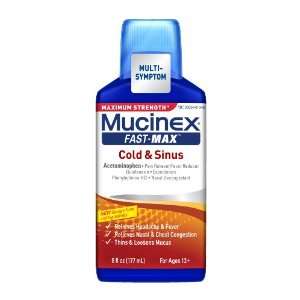  Mucinex Fast Max Adult Liquid, Cold and Sinus, 6 Ounce 