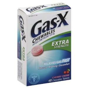 Gas X, Antigas, Extra Strength, 125 mg, Chewable Tablets, Cherry Creme 