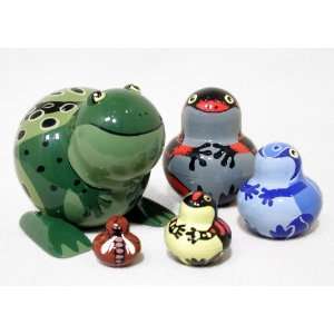  Rainforest Frogs Russian Nesting Doll 5pc/4 Toys & Games