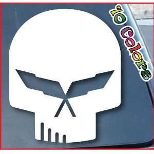  Corvette Jake Skull Car Window Vinyl Decal Sticker 6 Tall 