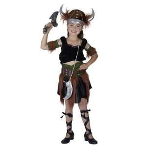  Viking Girl 5pc Childs Fancy Dress Costume   M 134cms 