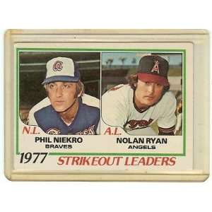   TOPPS #206 PHIL NIEKRO NOLAN RYAN, 1977 STRIKEOUT 