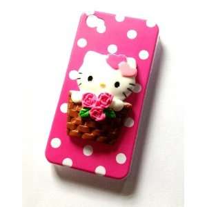  Hello Kitty Polka Dot Cute Basket Ride 3d Kawaii Iphone 4 