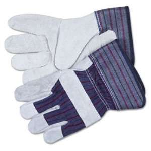  New   Split Leather Palm Gloves, Gray   12010L