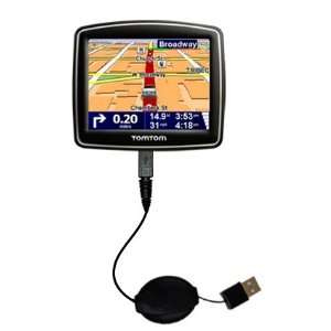 Retractable USB Cable for the TomTom ONE 140S 140 with Power Hot Sync 