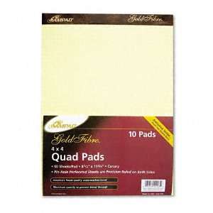 Ampad® Gold Fibre Canary Quadrille Pad, 8 1/2 x 11 3/4, Canary, 1 50 