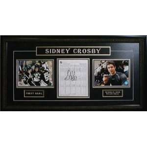   Crosby 8 X 10 With Signed First Goal Scoresheet 