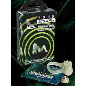  Four Seasons Glow In The Dark Vibrating Ring and Condom 