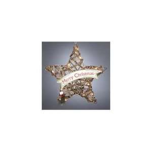  Pack of 4 Pre Lit Rattan Star with Banner Christmas 