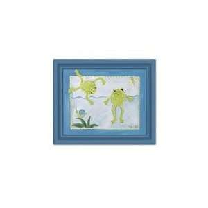 Doodlefish Frogs Swimming Stretch Giclee Blue (DB711)  