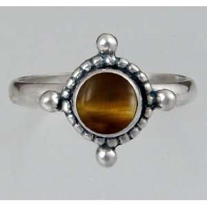   Filigree Ring Featuring a Genuine Tiger Eye Made in America Jewelry