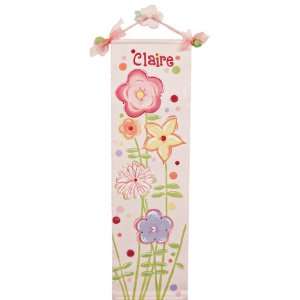  Fun Flowers Hand Painted Canvas Growth Chart Baby