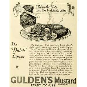 1923 Ad Charles Gulden NY Liquid Mustard Condiment Food Products Meal 