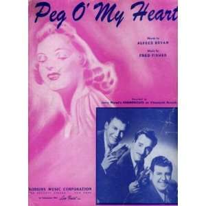  Peg O My Heart Vintage 1947 Sheet Music recorded by Jerry 