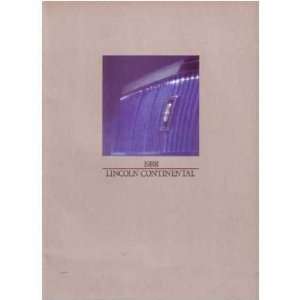  1988 LINCOLN CONTINENTAL Sales Brochure Literature Book 
