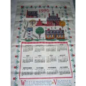  1990 Williamsburg Virginia Linen Calendar 
