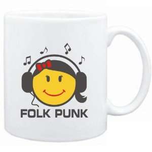  Mug White  Folk Punk   female smiley  Music Sports 