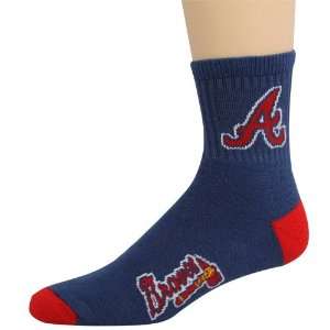  MLB Atlanta Braves Navy Blue Team Color Block Socks 