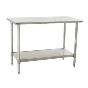 Flattop Stainless Steel Work Table with Stainless Steel Legs and 