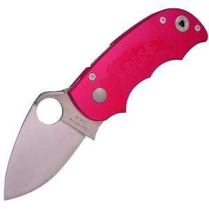  Spyderco   Salsa Cranberry  Anodized Alum./ Plain Edge 