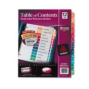  Ready Index Contemporary Table of Contents Dividers, 1 12 