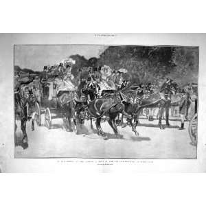 1904 FOUR IN HAND CLUB HORSES COACHES HYDE PARK LONDON  