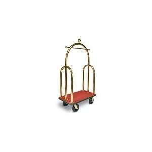    RED   Trident Style Deluxe Bellman Cart w/ Red Carpet, Titanium Gold